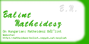 balint matheidesz business card